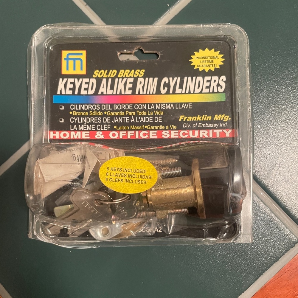 Solid Brass Keyed Alike Rim Cylinders